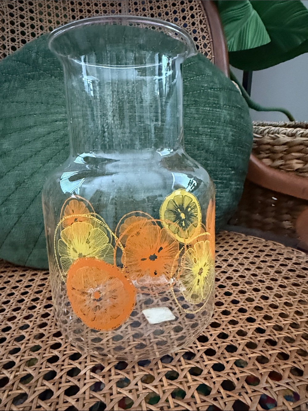 Vintage 70s PYREX Citrus Pattern Grandmillennial Juice Lemonade Tea Pitcher